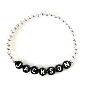 Personalised Name Bracelet - Black Letters