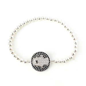 Hamsa CZ Coin Bracelet