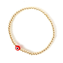 Cargar imagen en el visor de la galería, Sweetie Evil Eye Bracelet - Gold 3mm
