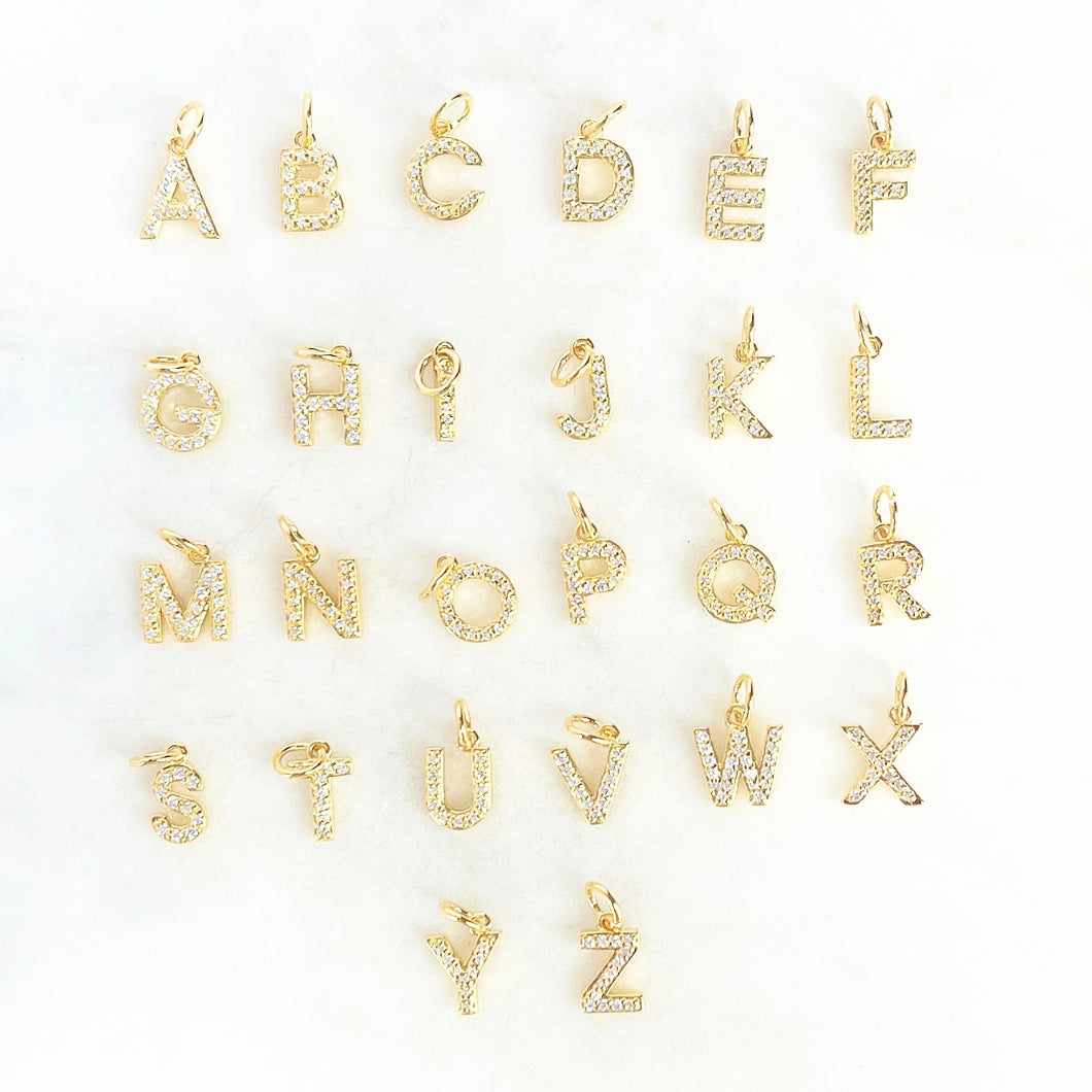 CZ Letter Charm Add On
