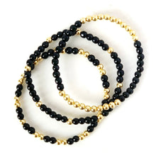 Load image into Gallery viewer, Onyx &amp; Gold Bracelet - Stack Fillers
