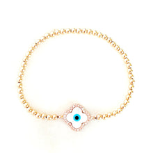 Load image into Gallery viewer, Clover Evil Eye Bracelet
