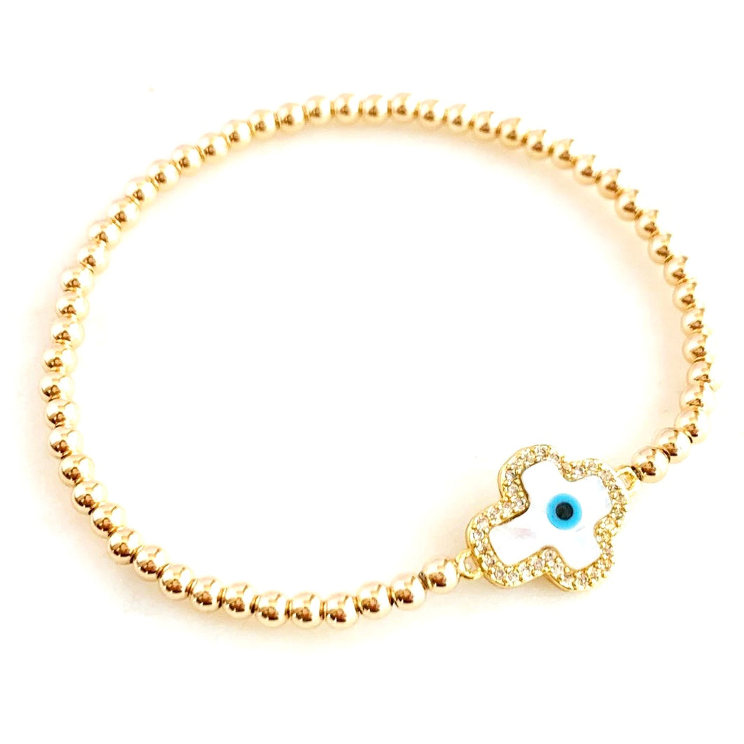 Cross Evil Eye Bracelet