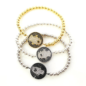 Hamsa CZ Coin Bracelet
