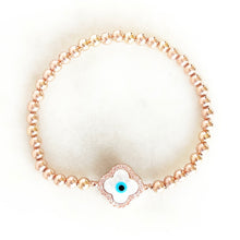 Load image into Gallery viewer, Clover Evil Eye Bracelet
