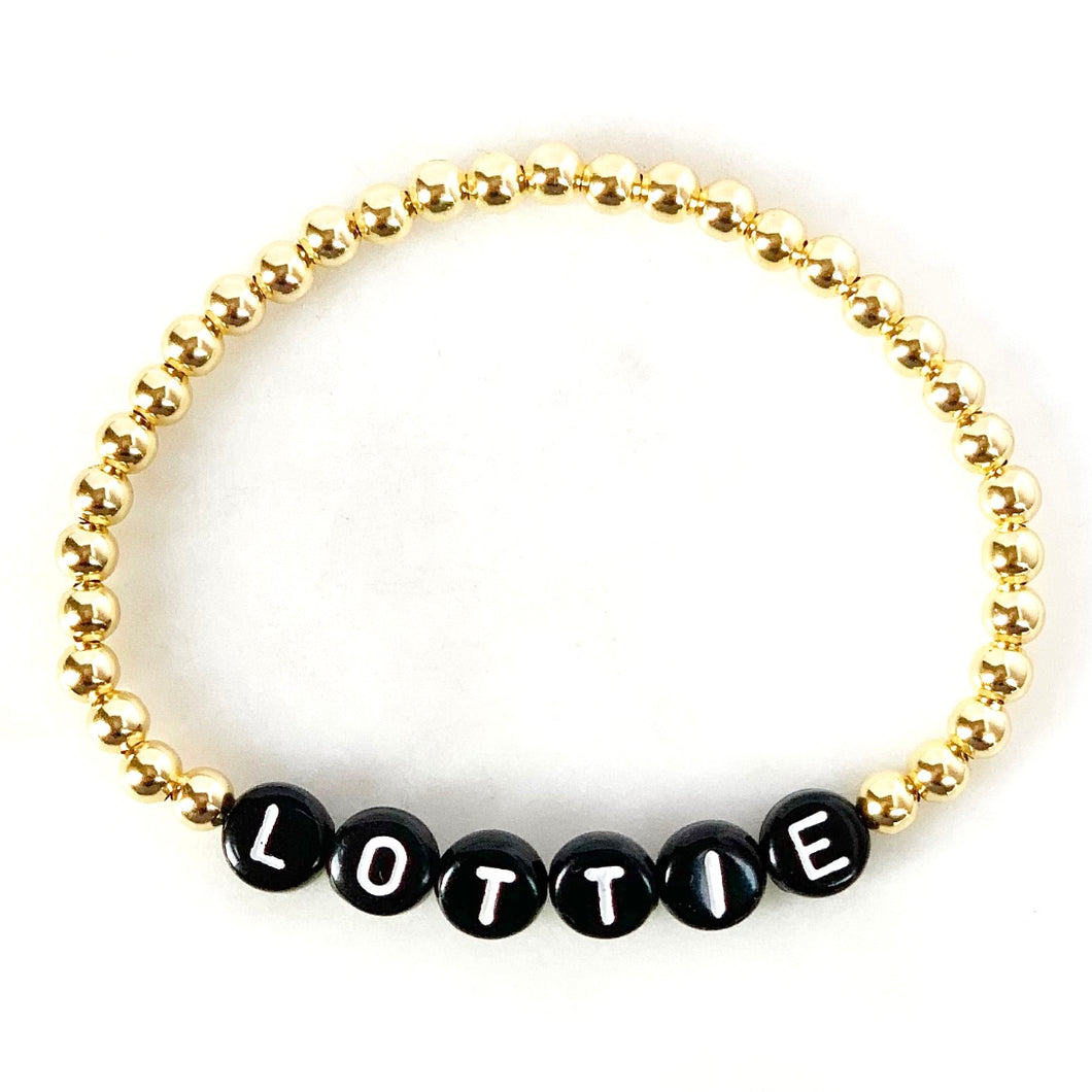 Personalised Name Bracelet - Black Letters