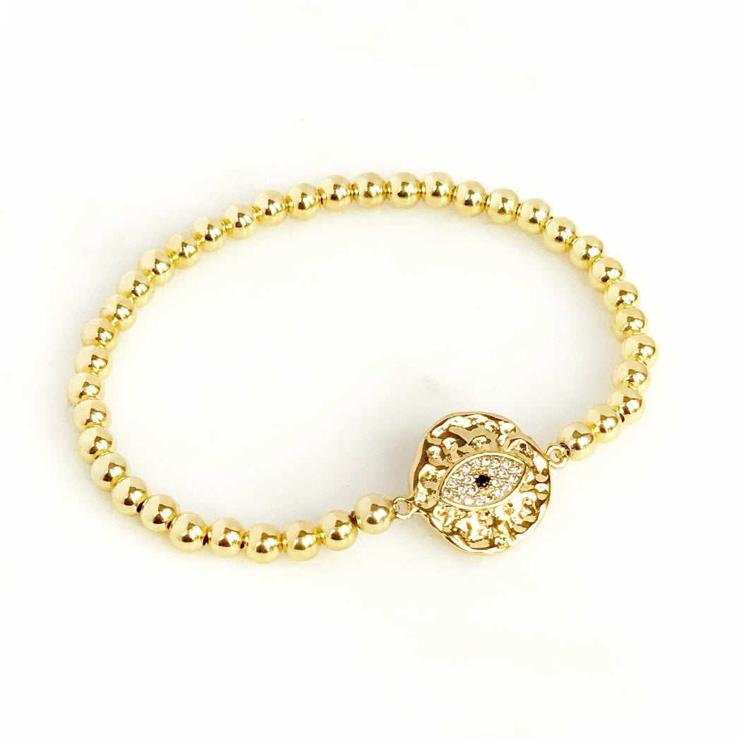 Evil Eye Disc Bracelet