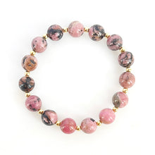 Load image into Gallery viewer, Rhodonite &amp; Gold Bracelet
