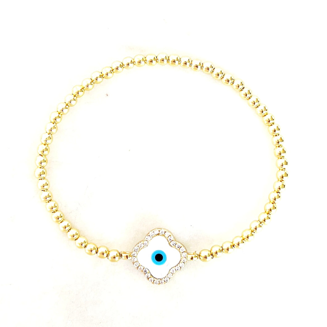 Clover Evil Eye Bracelet