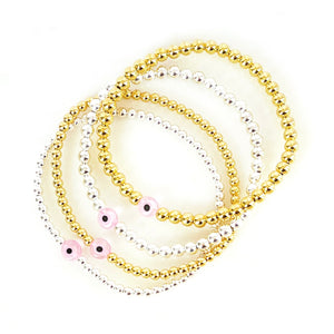 Clear Pink Sweetie Evil Eye Bracelet