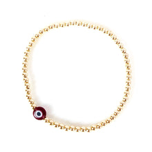 Cargar imagen en el visor de la galería, Sweetie Evil Eye Bracelet - Gold 3mm
