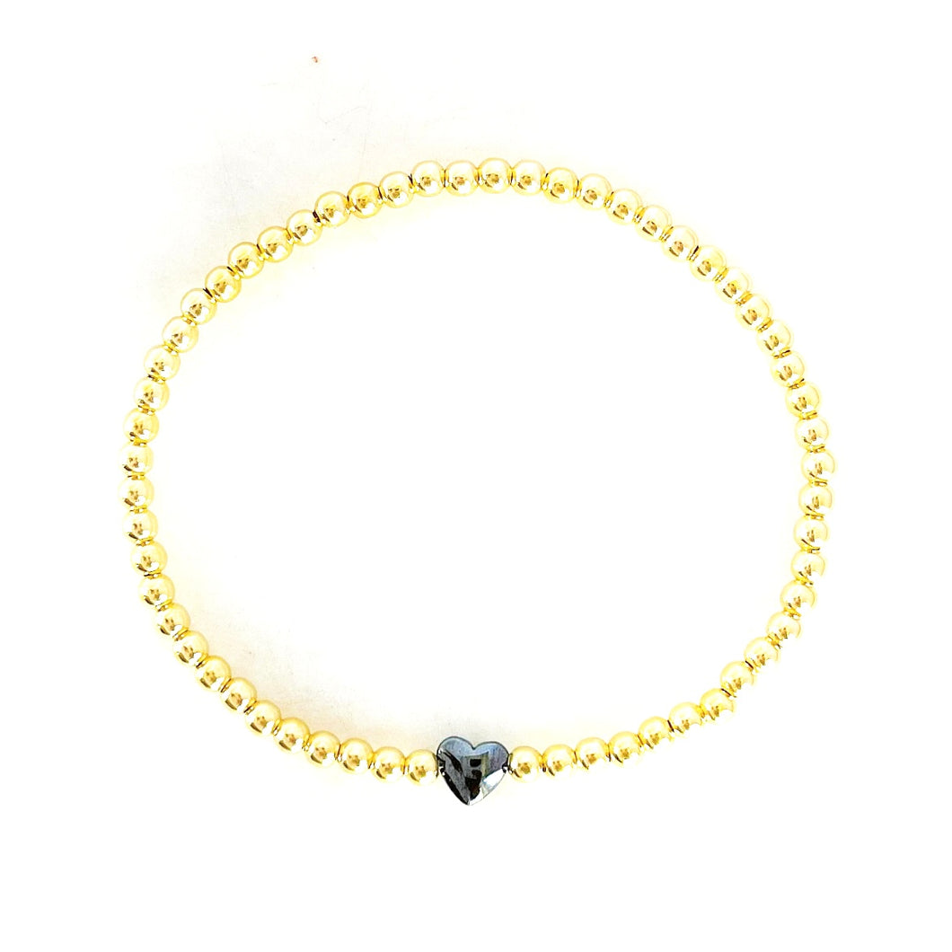 Hematite Heart Bracelet