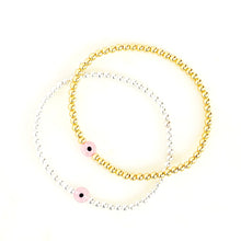 Load image into Gallery viewer, Clear Pink Sweetie Evil Eye Bracelet
