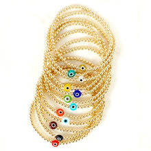 Cargar imagen en el visor de la galería, Sweetie Evil Eye Bracelet - Gold 3mm

