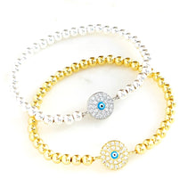Load image into Gallery viewer, Little Enamel Evil Eye Bracelet
