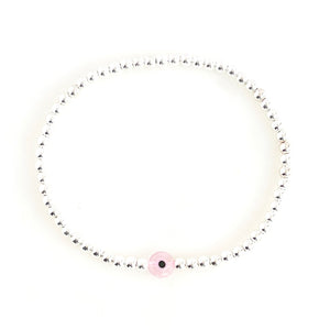 Clear Pink Sweetie Evil Eye Bracelet