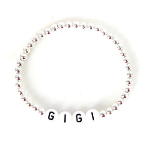 Personalised Name Bracelet - White Letters