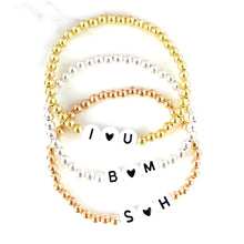 Cargar imagen en el visor de la galería, Personalised I ♥ YOU Bracelet - White Letters
