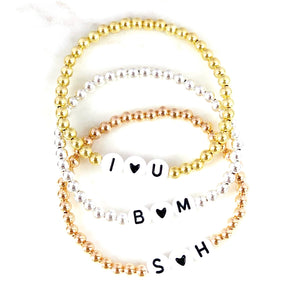 Personalised I ♥ YOU Bracelet - White Letters