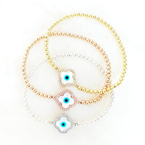 Clover Evil Eye Bracelet