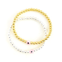 Load image into Gallery viewer, Clear Pink Sweetie Evil Eye Bracelet
