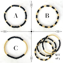 Load image into Gallery viewer, Onyx &amp; Gold Bracelet - Stack Fillers
