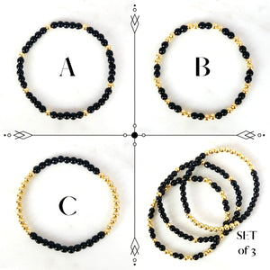 Onyx & Gold Bracelet - Stack Fillers