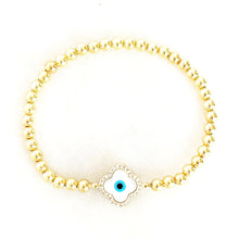 Load image into Gallery viewer, Clover Evil Eye Bracelet
