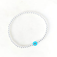Load image into Gallery viewer, Sweetie Evil Eye Bracelet - Silver 3mm
