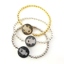 Load image into Gallery viewer, Hamsa CZ Coin Bracelet
