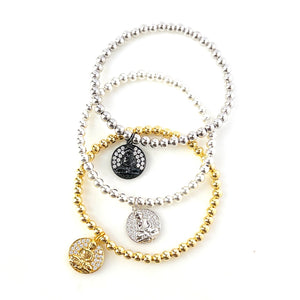 Buddha CZ Coin Bracelet