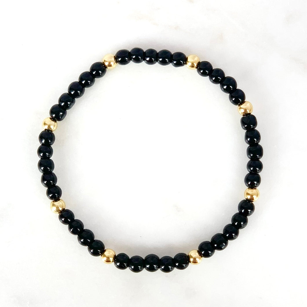 Onyx & Gold Bracelet - Stack Fillers