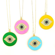 Load image into Gallery viewer, Candy Evil Eye Disc Necklace

