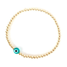 Cargar imagen en el visor de la galería, Sweetie Evil Eye Bracelet - Gold 3mm
