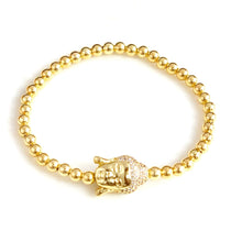 Load image into Gallery viewer, Bedazzled Crown Buddha Bracelet
