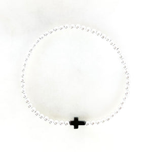 Hematite Cross Bracelet