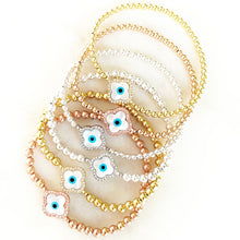 Load image into Gallery viewer, Clover Evil Eye Bracelet
