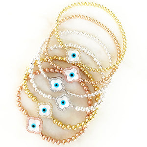 Clover Evil Eye Bracelet