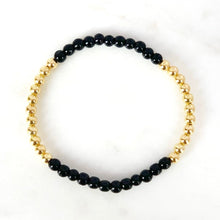 Load image into Gallery viewer, Onyx &amp; Gold Bracelet - Stack Fillers
