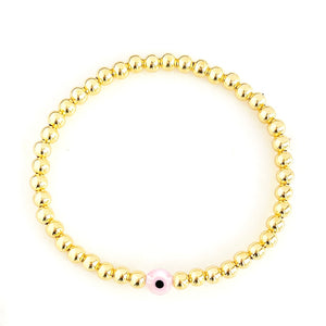 Clear Pink Sweetie Evil Eye Bracelet