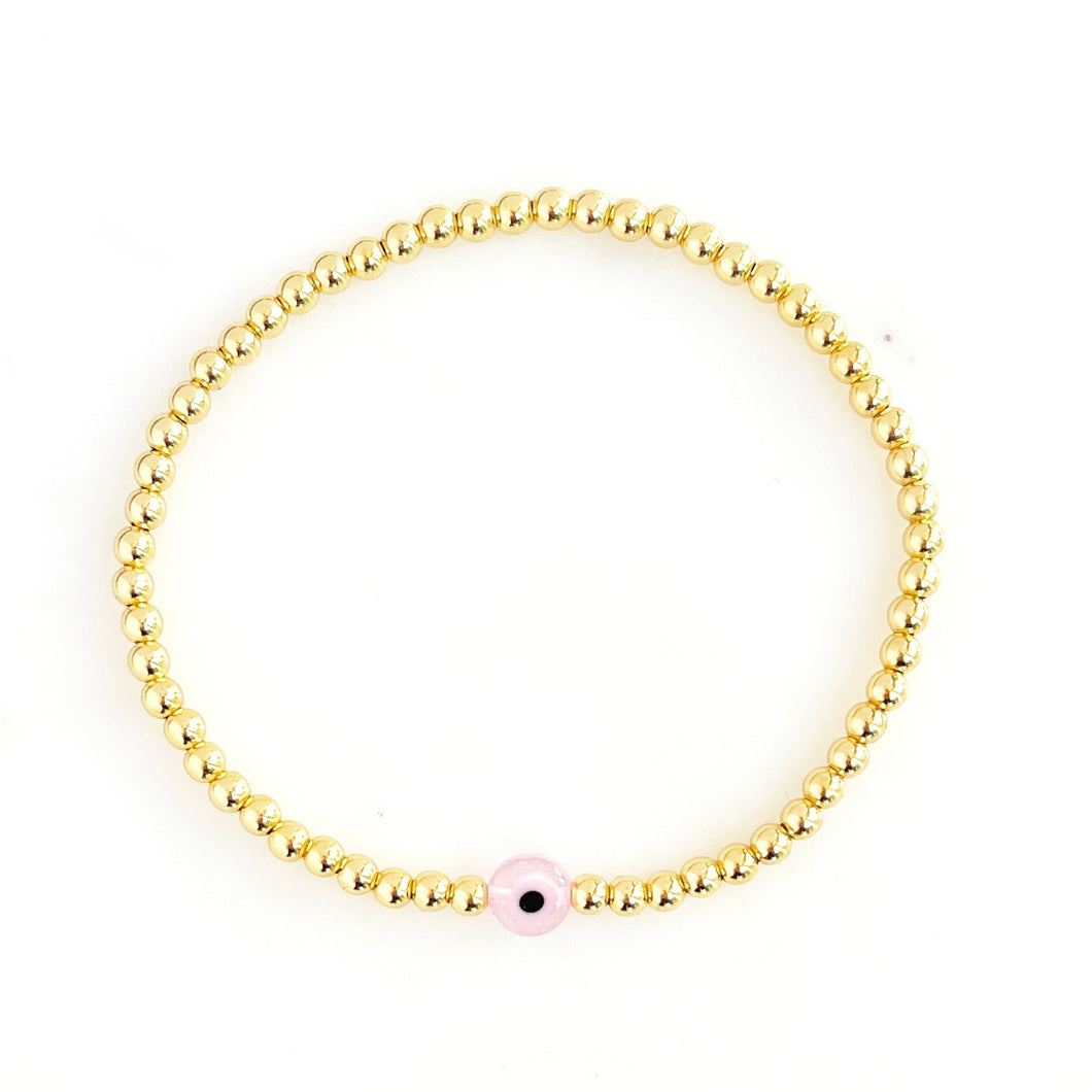Clear Pink Sweetie Evil Eye Bracelet