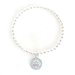 CZ Lotus Coin Bracelet