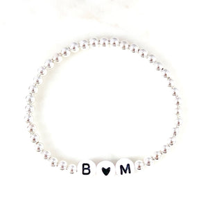 Personalised I ♥ YOU Bracelet - White Letters