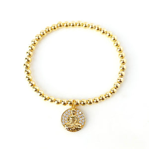 Buddha CZ Coin Bracelet