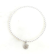 Load image into Gallery viewer, Silver Circle Om Bracelet

