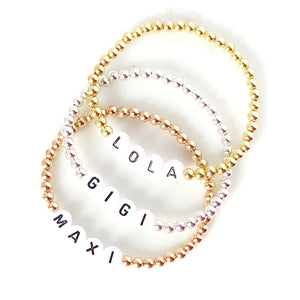 Personalised Name Bracelet - White Letters