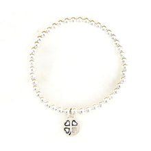 Load image into Gallery viewer, Silver Clover Charm Bracelet
