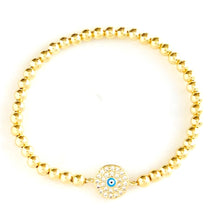 Load image into Gallery viewer, Little Enamel Evil Eye Bracelet
