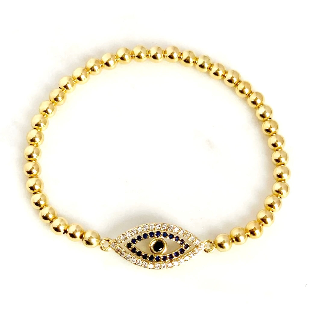 Double Line Evil Eye Bracelet