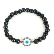 Load image into Gallery viewer, Round Shell Evil Eye Bracelet
